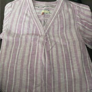 Pilcro Lavender and White Striped Blouse